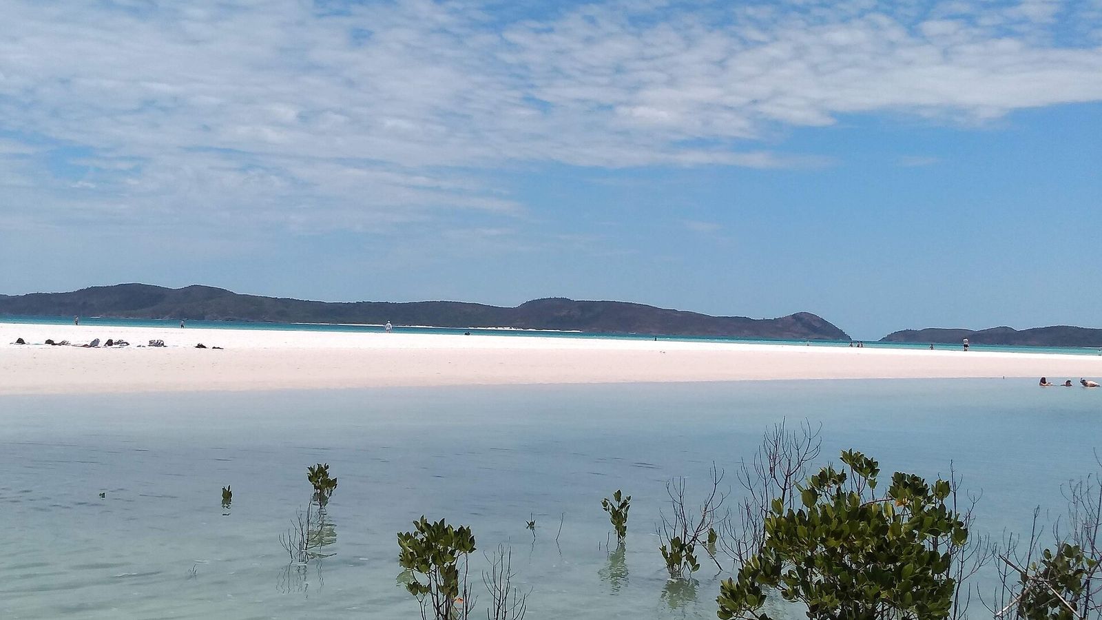 Whitehaven Beach op de Whitsunday-eilanden in Australië