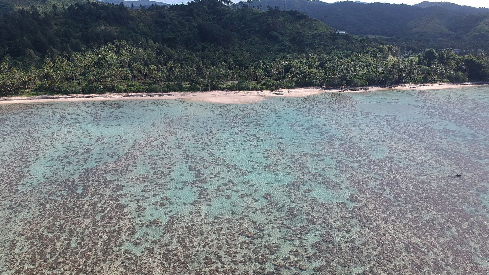 Strand bij het dorp Votua Lalai aan de Coral Coast